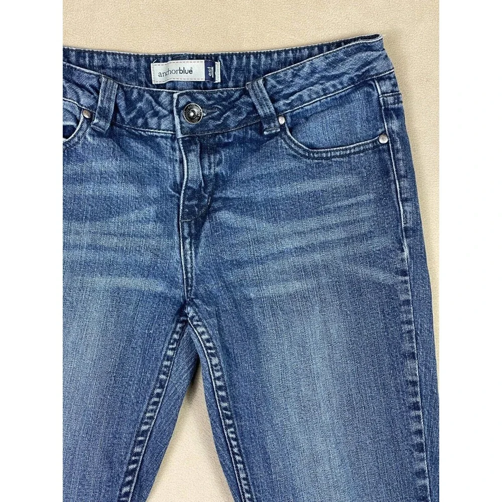 Anchor Blue Juniors 9S Skinny Jeans Low Rise Stretch Regular‎ Fit Blue Denim